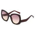 Gafas de sol de ojo de gato de gran tamaño para mujer con lentes degradadas rosas - Régulier / Marco Rojo Té Lente Rosa Púrpura