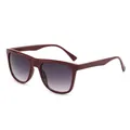 Modische Oversize-Sonnenbrille in Dunkelrot mit grauen Verlaufsgläsern für Damen und Herren - Roter Rahmen / Verlaufsgrau