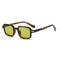 Vintage vierkante zonnebril met schildpadmontuur en gele glazen voor dames - Schildpad Thee Frame Groene Lenzen