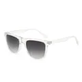 Fashionable oversized square sunglasses with transparent frames and grey gradient lenses - Transparent Frame Gradient Grey