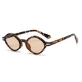 Oval tortoiseshell sunglasses with orange lenses and vintage geometric frames - C8 Tortoise Frame Light Tea Lenses