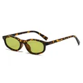 Retro small oval sunglasses with tortoiseshell frames and vibrant yellow lenses - Tortoise Tea Frame Green Lens