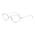 Lunettes de soleil œil-de-chat ovales en métal argenté avec monture fine pour femme - Standard / Régulier (incluant facture TVA 13 %) monture argentée avec verres transparents