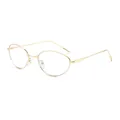 Lunettes de soleil œil de chat avec monture fine en métal doré et verres transparents mode - Standard / Régulier (incluant facture TVA 13 %) monture dorée avec verres transparents