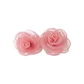Paire de pinces à cheveux camélia en tulle rose clair avec pétales multicouches - Camélia Rose