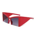 Lunettes de soleil Y2K rouges monture triangulaire futuriste et verres gris - Monture Rouge / Gris Dégradé