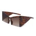 Gafas de sol Y2K de vanguardia con montura de leopardo y lentes marrones degradadas - Carey/Lente Marrón Degradado