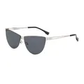 Lunettes de soleil œil de chat argentées avec monture creuse et verres foncés - Monture Argent Verres Gris
