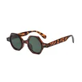 Gafas de sol poligonales de carey con lentes redondas verdes para hombres y mujeres - Carey Lente Verde