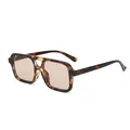 Retro tortoise shell sunglasses with double bridge frame and tinted brown lenses - Tortoise Light Tea Lens