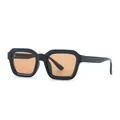 Occhiali da sole vintage con montatura quadrata nera e lenti color ambra - Montatura Nera Lente Tè