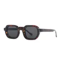Retro thick-frame tortoiseshell square sunglasses with dark lenses for women and men - Tortoiseshell Frame Black Grey Lens