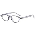 Retro grey semi-transparent cat-eye sunglasses with silver rivets and sleek frame - Transparent Grey Frame Anti-Blue Light