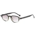 Vintage cat eye sunglasses with dark brown transparent frames and gradient pink lenses - Top Black Bottom Green Gradient Tea Lens