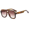 Retro pilot sunglasses with tortoiseshell double-bridge frames and brown lenses - Tortoiseshell Frame Brown Lens
