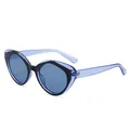 Vintage cat-eye zonnebril voor dames met blauw montuur en donkere glazen - Blauw Frame Blauwe Lenzen