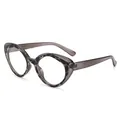 Gafas de sol retro cat-eye con montura gris oscuro y detalles de carey elegantes - Marco Gris Lente Transparente
