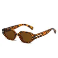 Lunettes de soleil ovales rétro en écaille avec verres bruns et détails argentés - Écaille de Tortue Verre Thé