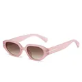 Lunettes de soleil œil-de-chat rose translucide avec verres dégradés et rivets métalliques - Monture Rose Marron Dégradé
