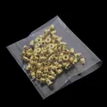 Bulk pack of golden metal bullet clutch earring backs in a clear plastic bag on black backdrop - 174SD / 100 Pieces / Gold