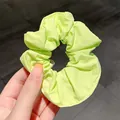 Lace fluorescent green oversized scrunchie for women hair styling accessories - Fluorescent Green