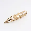 Articulated gold punk claw ring with heart cutouts and movable joints detail - Gold