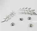 Pendientes de plata con forma de hoja con textura realista y cierres metálicos - Forma de Hoja / Plateado