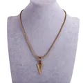 Collier rétro à pendentif flèche triangle doré avec une chaîne gourmette pour femmes - Or antique