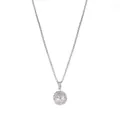 Halskette mit Tennisball-Anhänger aus Silber und Mikro-Pave-Zirkonia auf einer feinen Kette - Basketball / Silber