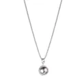 Collier pendentif ballon de football 3D en acier inoxydable argenté sur fond blanc - Ballon de football américain / Argent