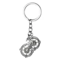 Detalle de los colgantes de brújula y dijes de corazón para amigas en llavero plata - Estilo Corazón Friends