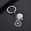 Vintage silver compass keychain with Best friend no matter where heart pendant charms - Best Heart Style