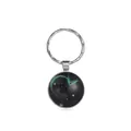 Detalle de llavero del zodiaco galaxia con cúpula de vidrio verde estilo aurora boreal - Escorpio(4)