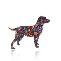 Broche de perro teckel con patrones mandala florales coloridos y acabado brillante - Labrador de Pie