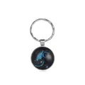 Primer plano del llavero constelación Acuario con colgante estrellado azul - Acuario(10)