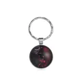 Porte-clés signe du zodiaque Vierge avec pendentif en verre rouge et argenté - Vierge (1)