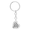 Dettaglio portachiavi a cuore in metallo inciso Teaching is a work of heart - Grande / Argento