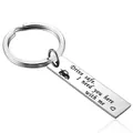 Portachiavi in acciaio inox lucido con incisione Drive Safe e icona a cuore - Argento Inciso