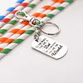 Men's stainless steel keychain with engraved DAD rectangular pendant and lobster clasp - Father's Day Engraved Style