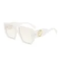 Chic oversized contrast sunglasses with white translucent frame and gold S logo - Jelly White Light Silver