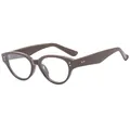 Lunettes de soleil œil de chat vintage avec monture écaille marron et détails en métal - Lunettes anti-lumière bleue / Gris Solide (Anti-Lumière Bleue)
