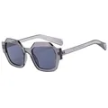Geometric polygon sunglasses in translucent grey with dark lenses and UV protection - Transparent Gray Frame & Gray Lenses