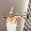 Lunettes aviateur en métal argenté avec grands verres gris et monture demi-cerclée - Monture Argentée Verres Mercure Blanc Clair