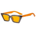 Retro cat-eye sunglasses with translucent grey frame and vibrant orange lenses - Sand Trans Gray Frame Orange Lens (C4)