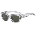Gafas de sol retro de montura pequeña gris transparente con lentes verde oscuro moda 2024 - Montura Gris Lente Gris