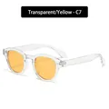 Retro round glasses with transparent frame and yellow lenses in a stylish design - Transparent Frame Yellow Lens (C7)