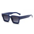 Modieuze blauwe vierkante zonnebril met grijze gradiëntglazen in een trendy retro-stijl - Zwart Frame Grijs Gradiënt