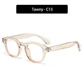 Retro tawny round glasses frames in C13 amber finish for a classic vintage eyewear look - Tawny Transparent Frame Clear Lens (C13)
