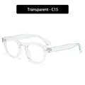 Vintage round transparent optical glasses frame C15 with clear resin finish for women - Transparent Frame Clear Lens (C15)