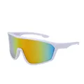 Cycling sunglasses with white frame and orange-blue gradient polarized lenses - White Frame Red Mirrored Lens
